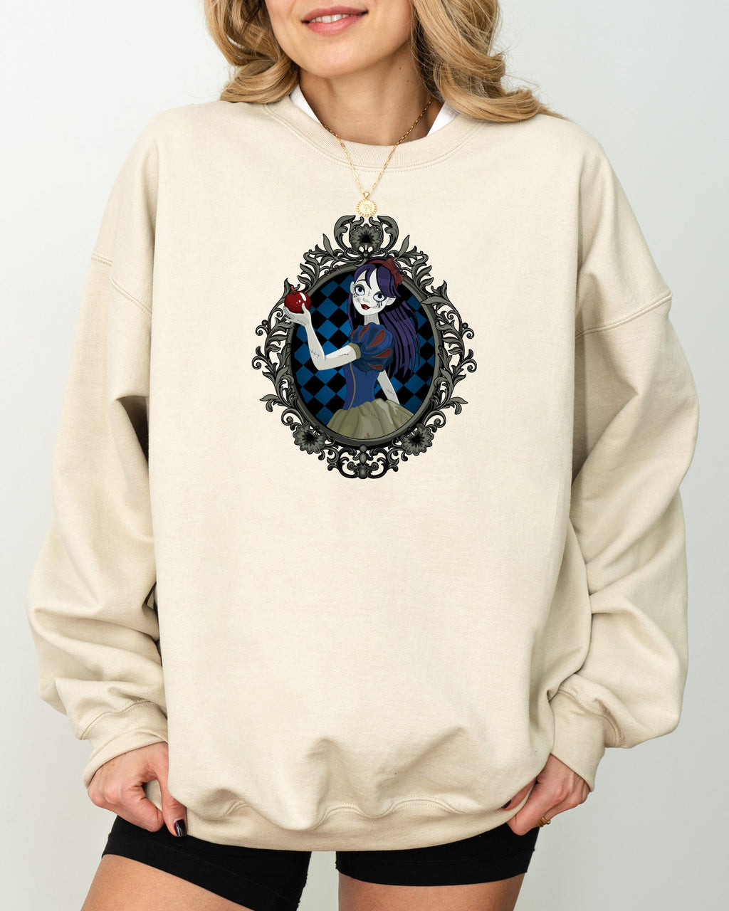 Snow White Princess Skeleton Witch Meme Halloween Spooky Costume Graphic Sweatshirt