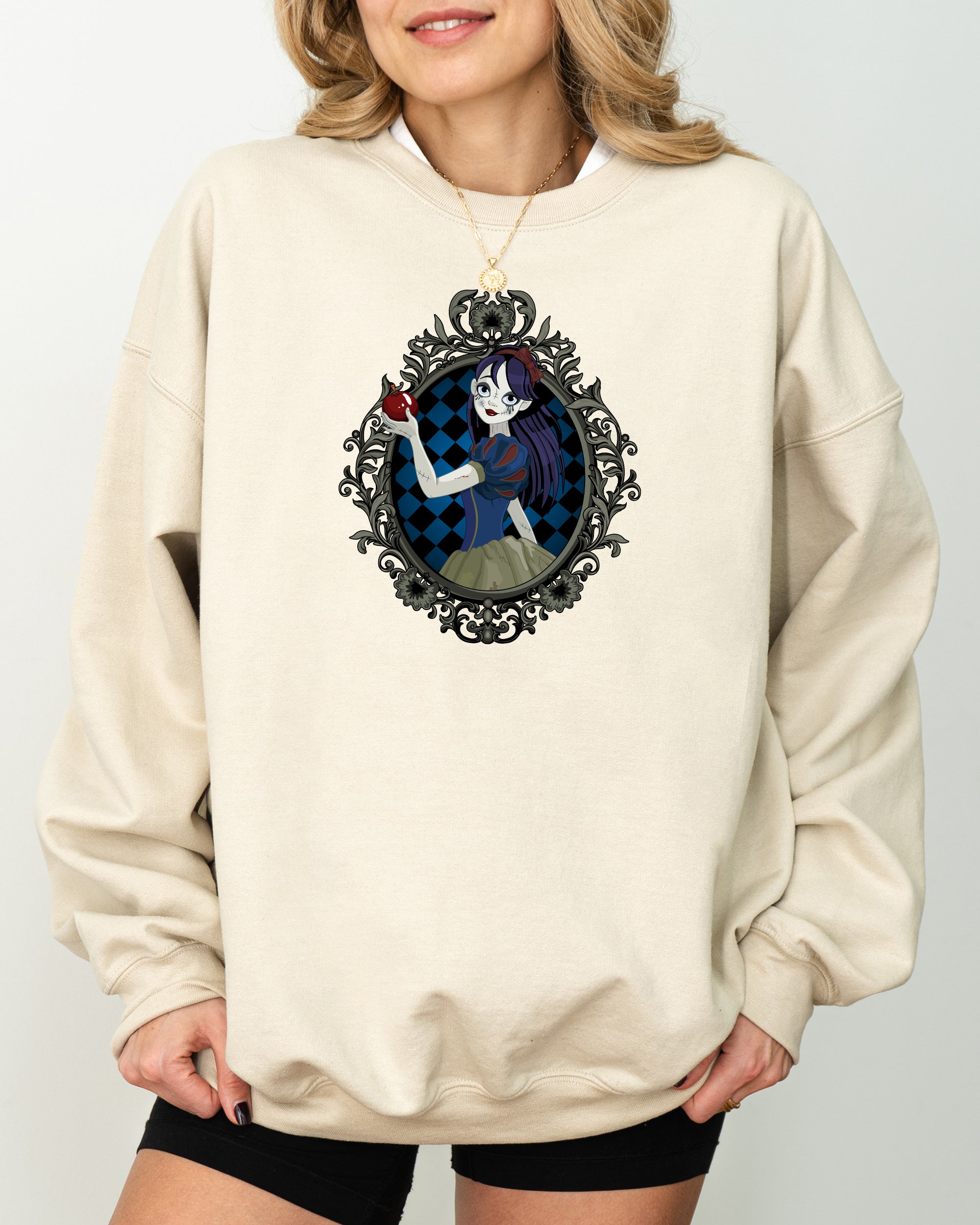 Snow White Princess Skeleton Witch Meme Halloween Spooky Costume Graphic Sweatshirt