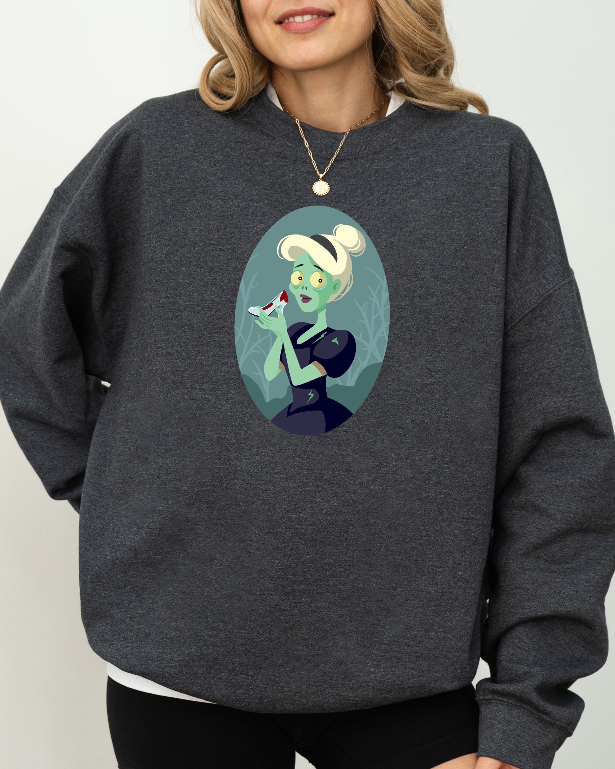 Cinderella Princess Skeleton Witch Meme Halloween Spooky Costume Graphic Sweatshirt