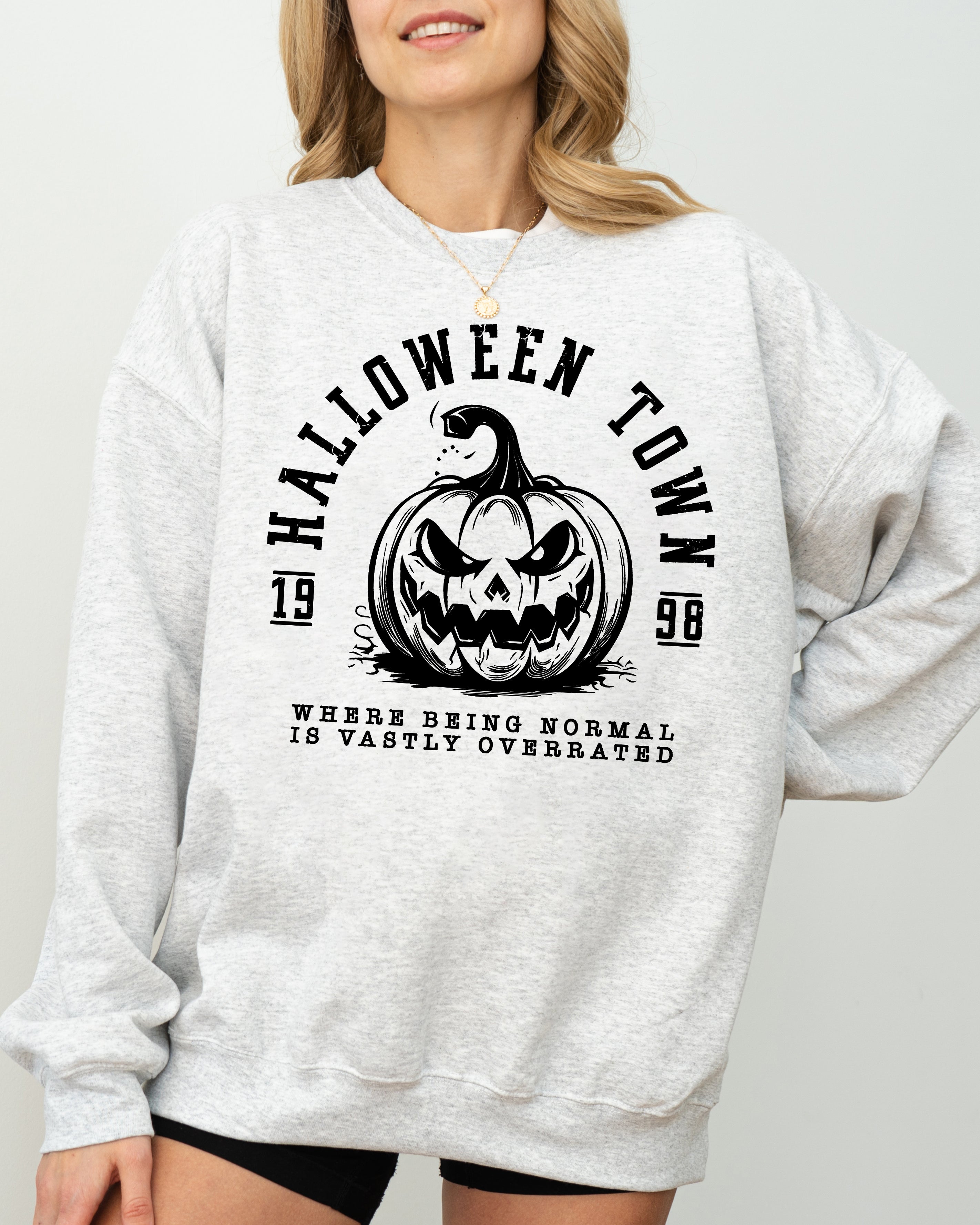 Halloween Town Pumpkin Spooky Skeleton Funny Witch Aesthetic Meme Halloween Costume Sweatshirt