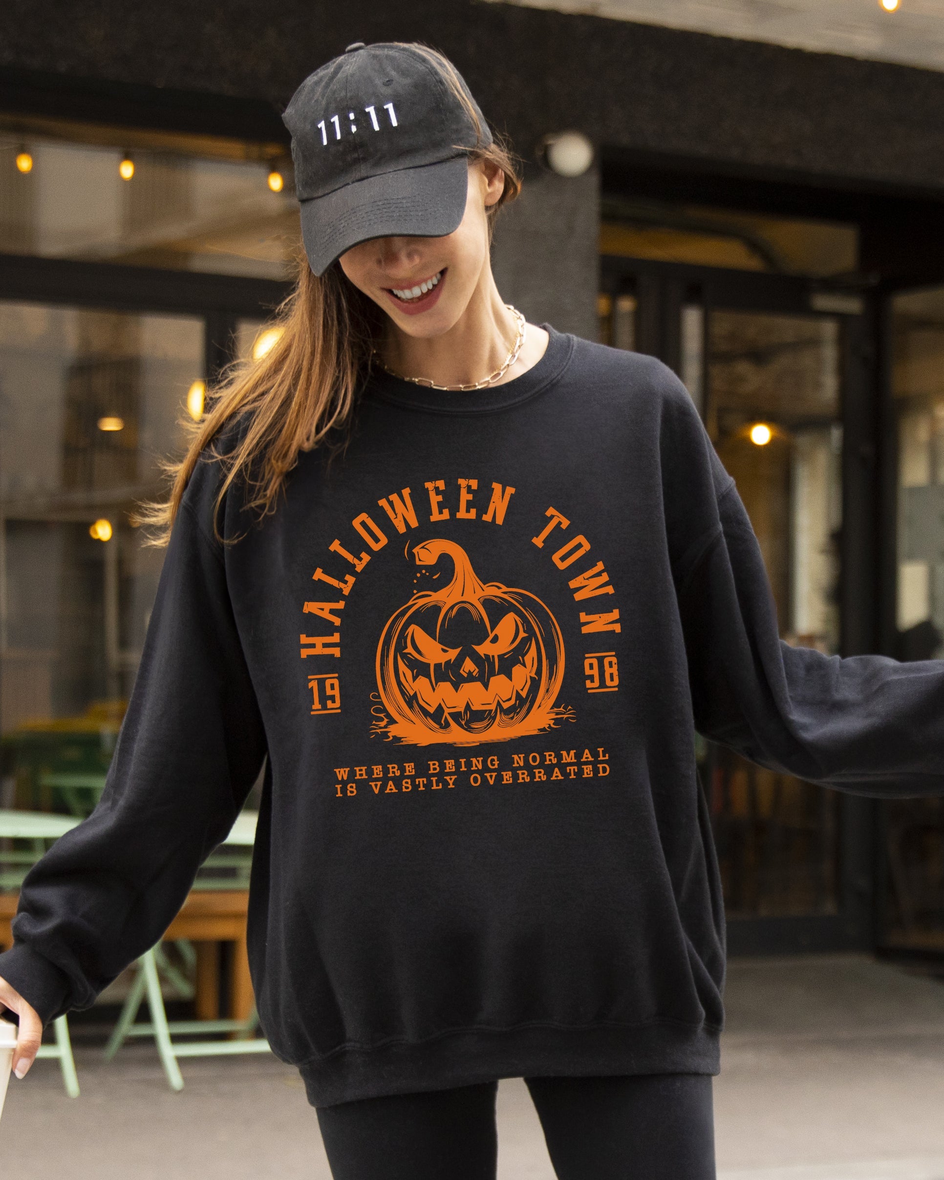 Halloween Town Pumpkin Spooky Skeleton Funny Witch Aesthetic Meme Halloween Costume Sweatshirt