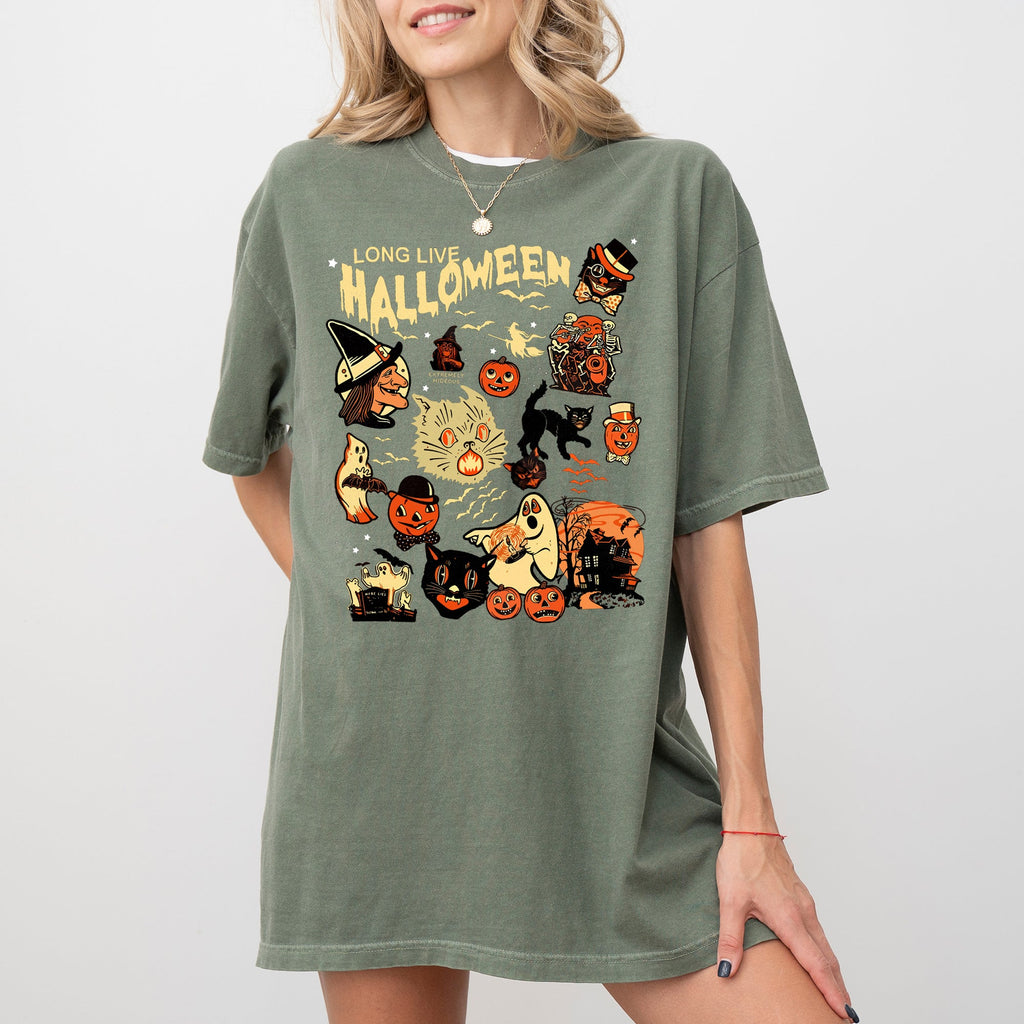 Long Live Halloween Pumpkin Spooky Skeleton Witch Meme Aesthetic Costume Comfort Colors Tee