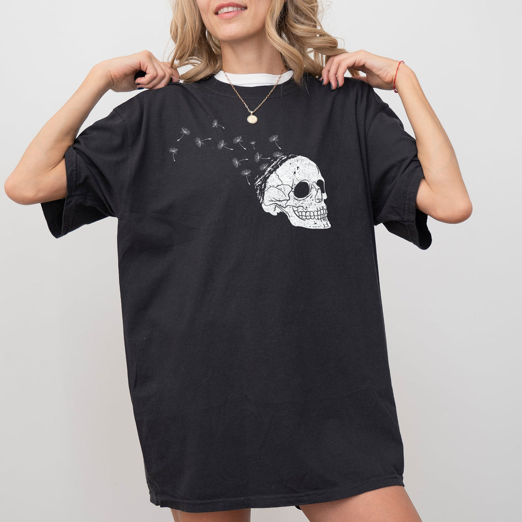 Dandelion Skull Spooky Skeleton Witch Halloween Costume Meme Funny Graphic Comfort Colors Tee