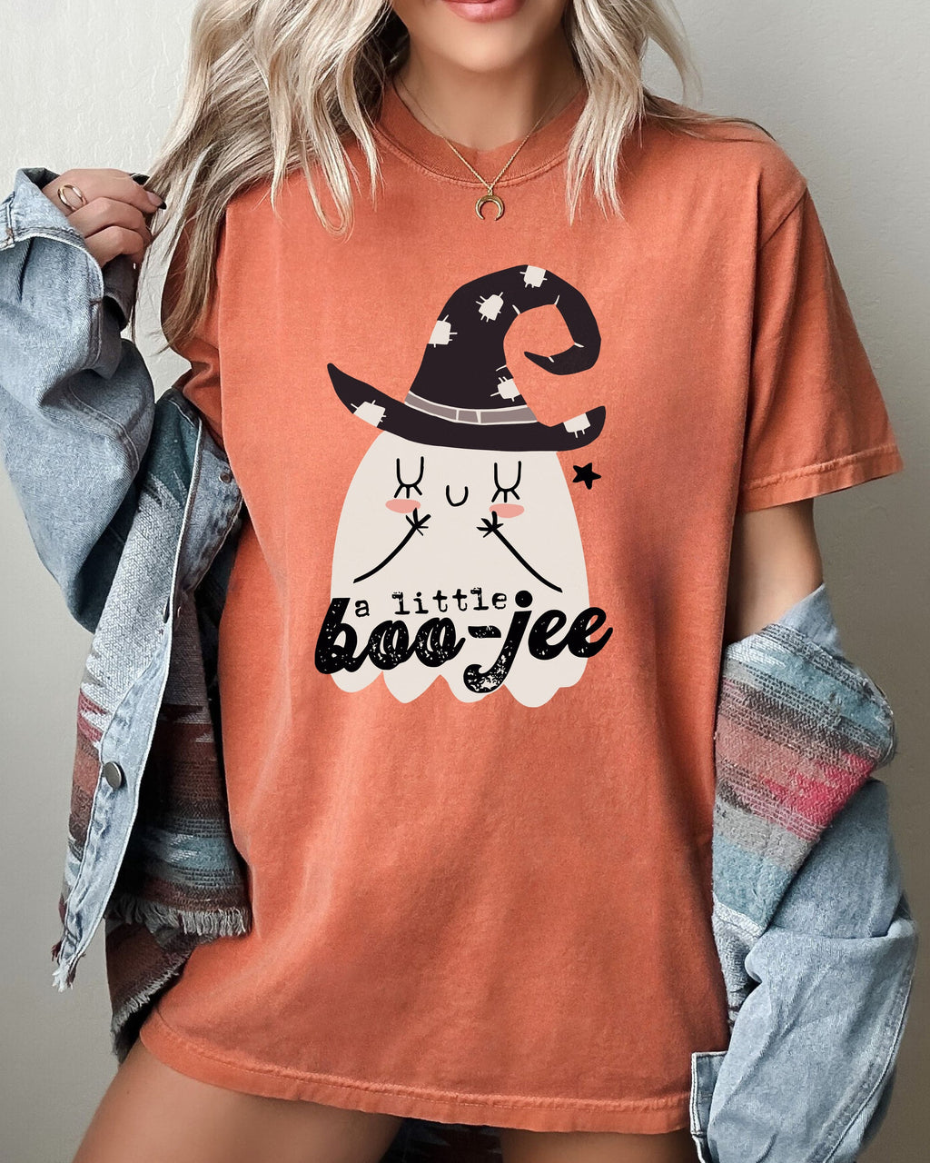 Boo-Jee Ghost Spooky Skeleton Witch Halloween Meme Graphic Artwork Comfort Colors Tee