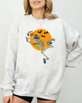 American Football Skeleton Spooky Witch Meme Halloween Costume Design Sweatshirt