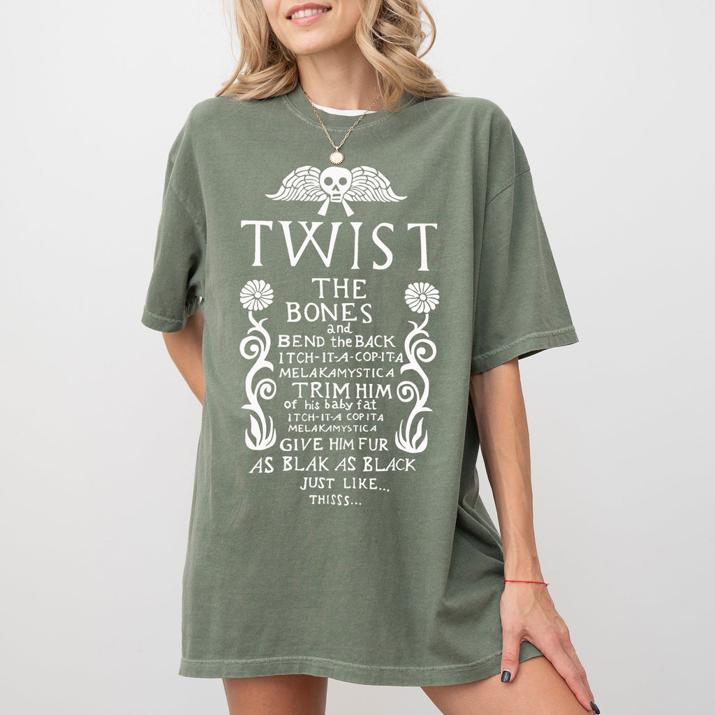 Twist The Bones Skeleton Spooky Ghost Witch Aesthetic Halloween Costume Comfort Colors Tee