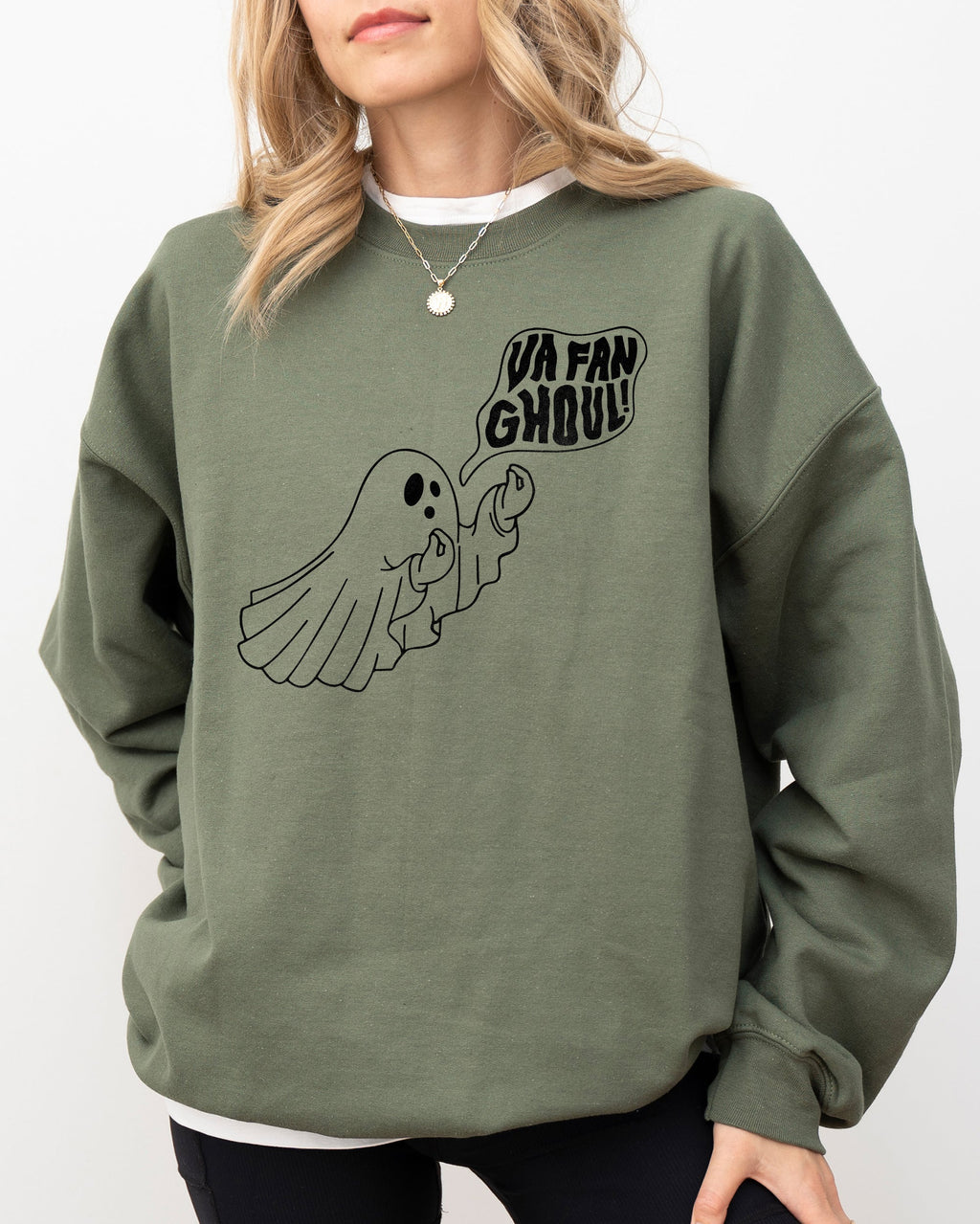 Va Fan Ghoul Skeleton Spooky Ghost Witch Halloween Costume Edition Graphic Sweatshirt