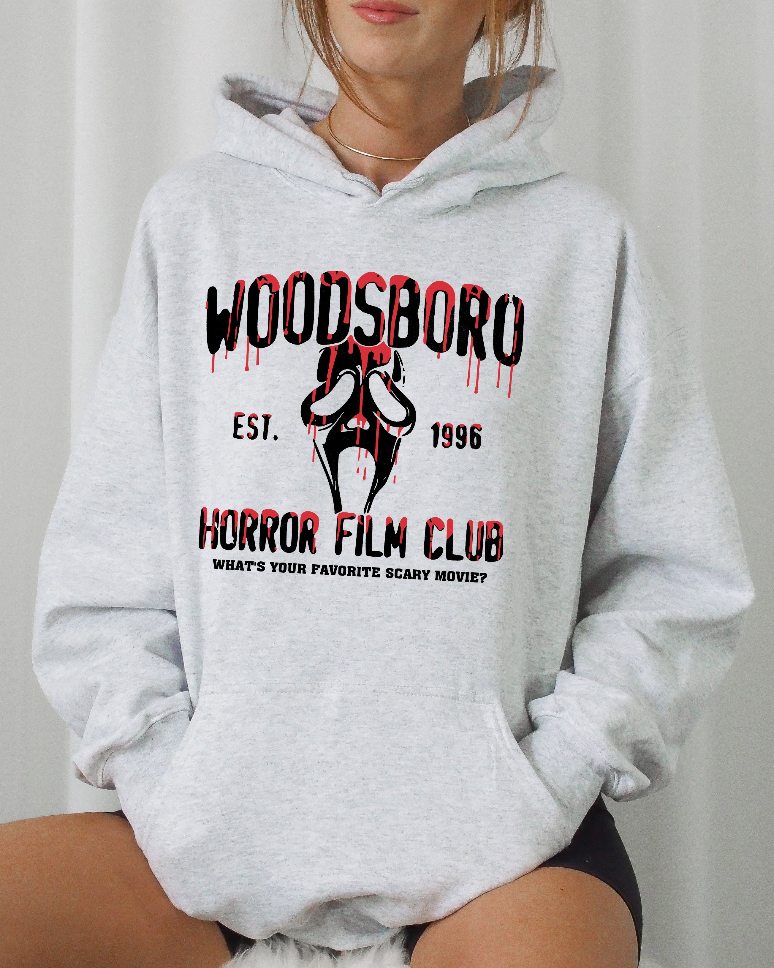 Woodsboro Horror Film Skeleton Spooky Ghost Witch Aesthetic Meme Halloween Costume Hoodie