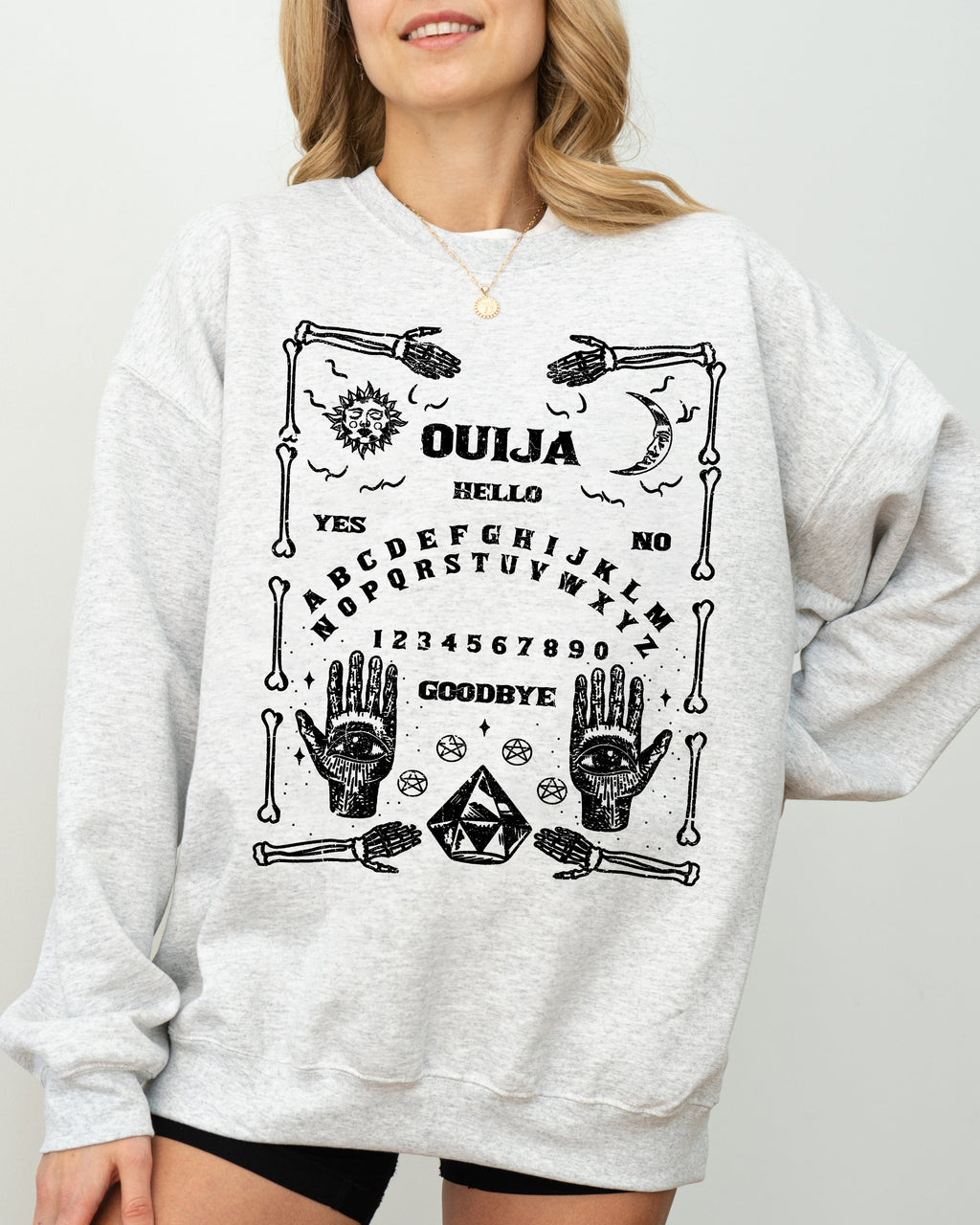 Spirit Board Skeleton Spooky Ghost Witch Aesthetic Meme Halloween Costume Sweatshirt