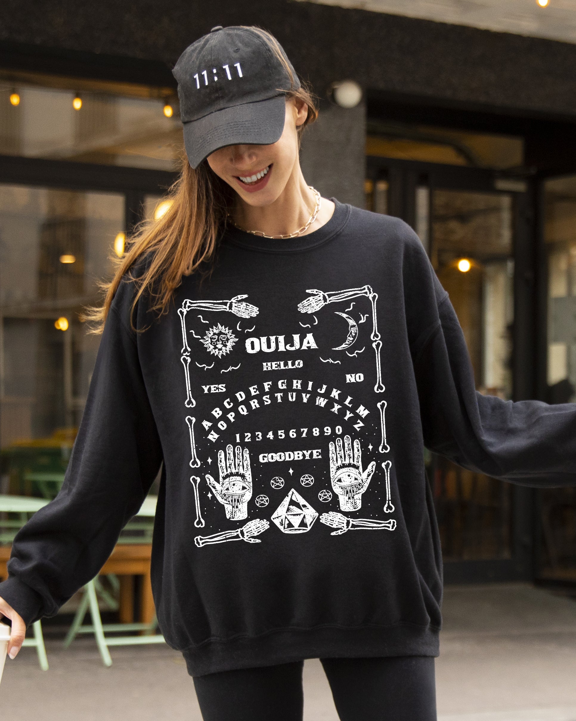 Spirit Board Skeleton Spooky Ghost Witch Aesthetic Meme Halloween Costume Sweatshirt