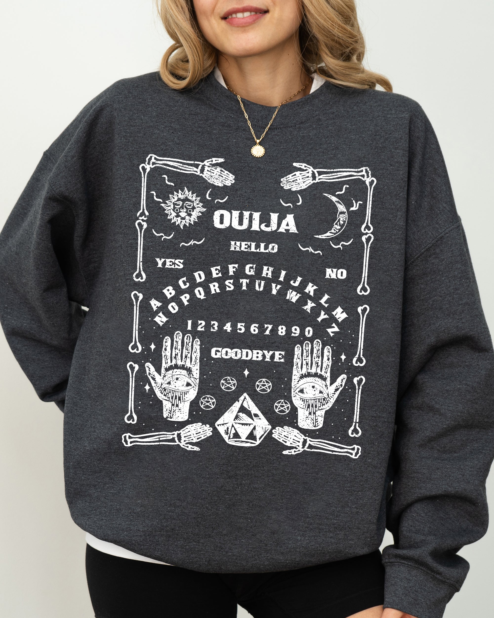 Spirit Board Skeleton Spooky Ghost Witch Aesthetic Meme Halloween Costume Sweatshirt