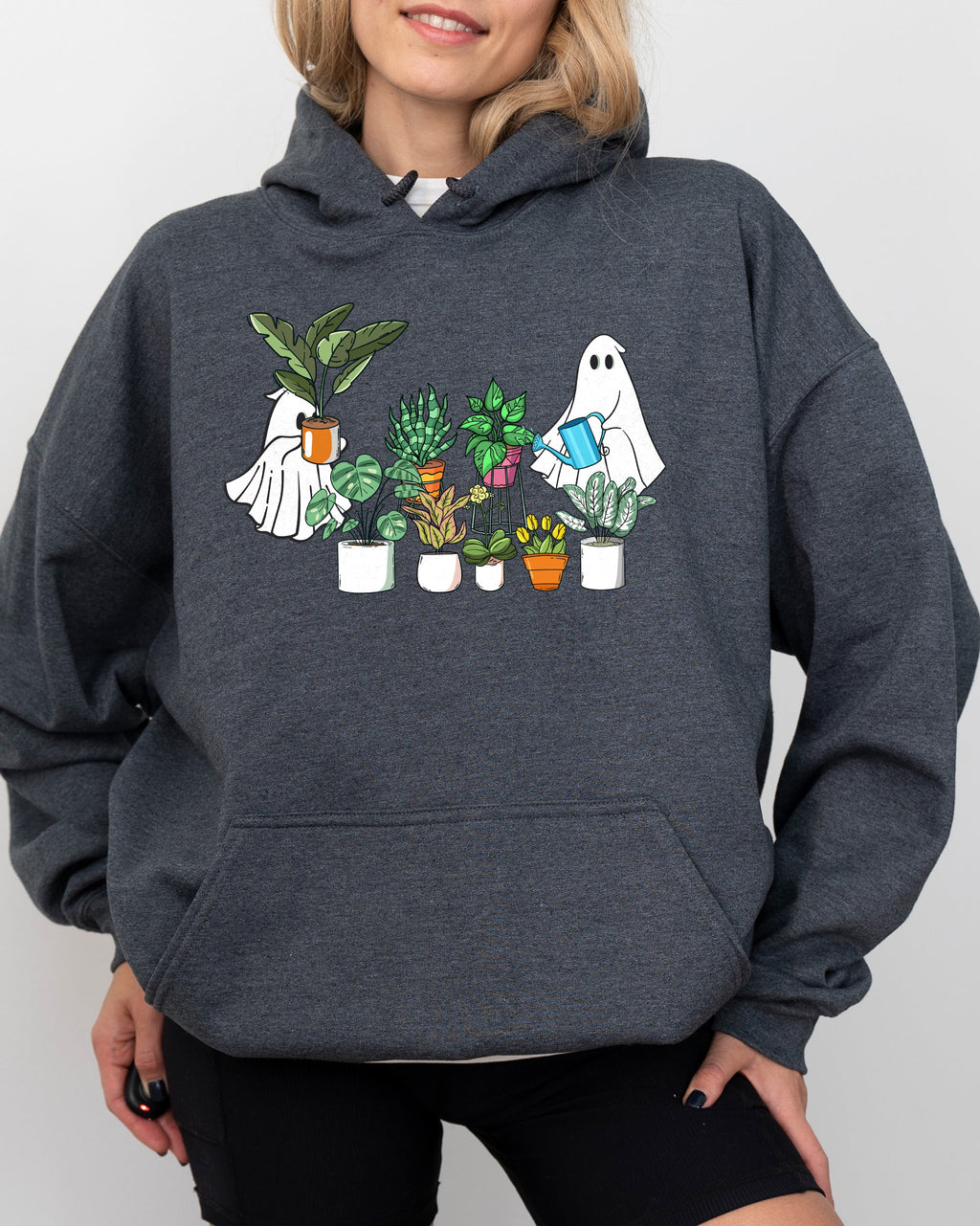 Plant Lover Ghost Skeleton Spooky Funny Witch Aesthetic Meme Halloween Costume Hoodie