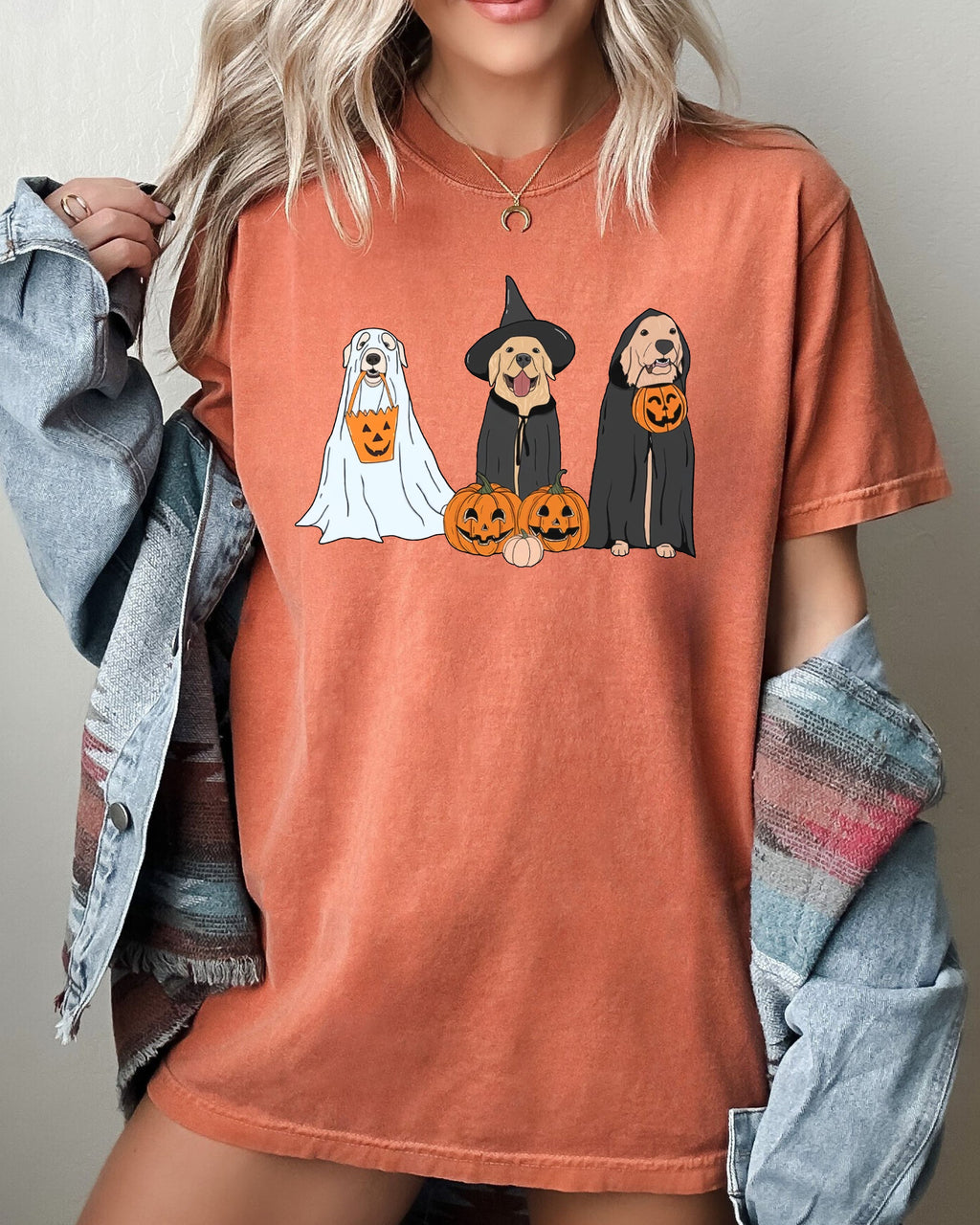 Dog Ghosts Skeleton Funny Pumpkin Spooky Witch Aesthetic Halloween Costume Meme Comfort Colors Tee