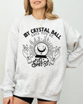 Crystal Ball Skeleton Pumpkin Spooky Witch Aesthetic Meme Halloween Costume Sweatshirt