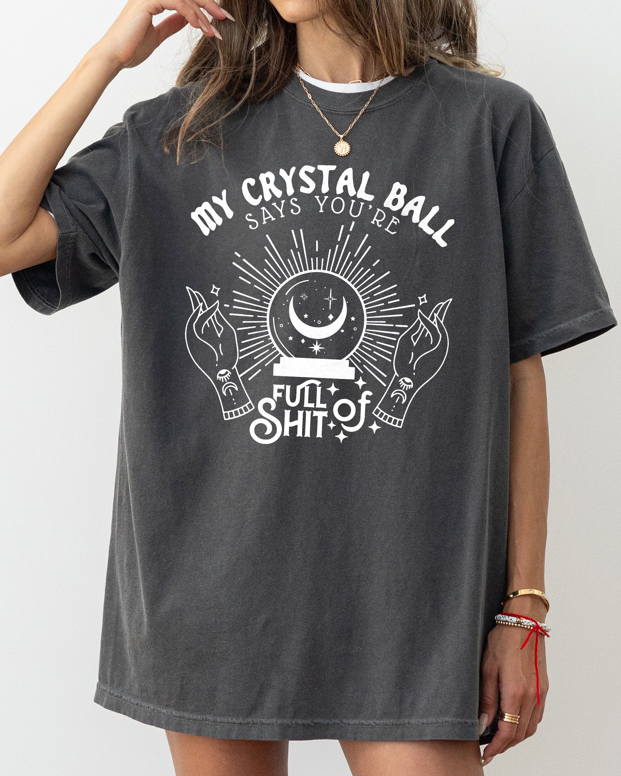 Crystal Ball Skeleton Funny Pumpkin Spooky Witch Aesthetic Meme Halloween Costume Comfort Colors Tee