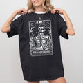 The Overthinker Tarot Skeleton Funny Pumpkin Spooky Witch Aesthetic Meme Halloween Costume Comfort Colors Tee