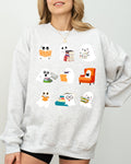 Book Lover Mini Ghosts Skeleton Coffin Funny Pumpkin Spooky Witch Aesthetic Meme Halloween Costume Sweatshirt