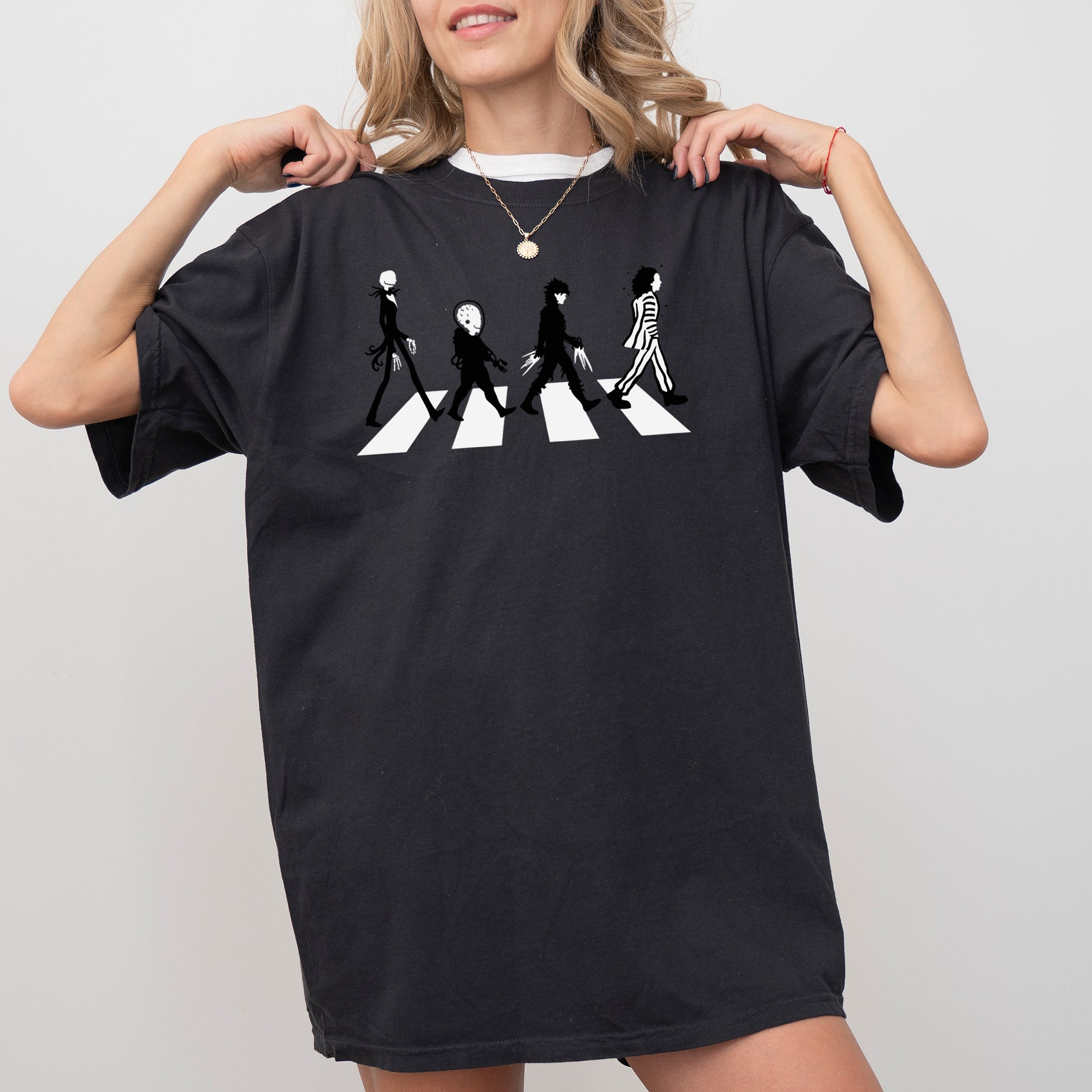 Burton Road Skeleton Ghost Spooky Witch Aesthetic Meme Halloween Costume Comfort Colors Tee