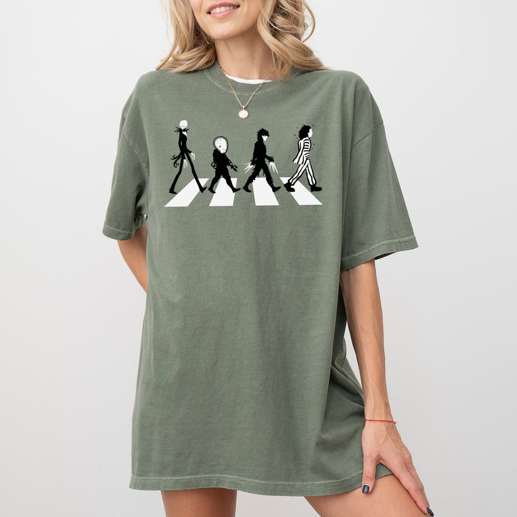 Burton Road Skeleton Ghost Spooky Witch Aesthetic Meme Halloween Costume Comfort Colors Tee