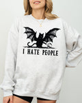 I Hate People Bat Skeleton Ghost Spooky Witch Aesthetic Meme Halloween Costume Sweatshirt