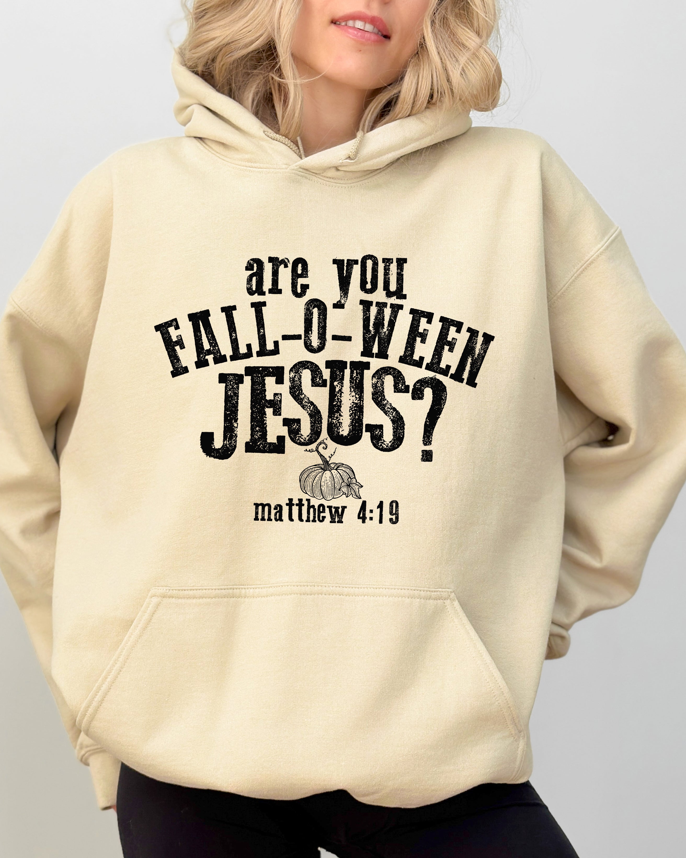 Are You Fall-O-Ween Jesus Skeleton Ghost Spooky Witch Meme Halloween Costume Hoodie
