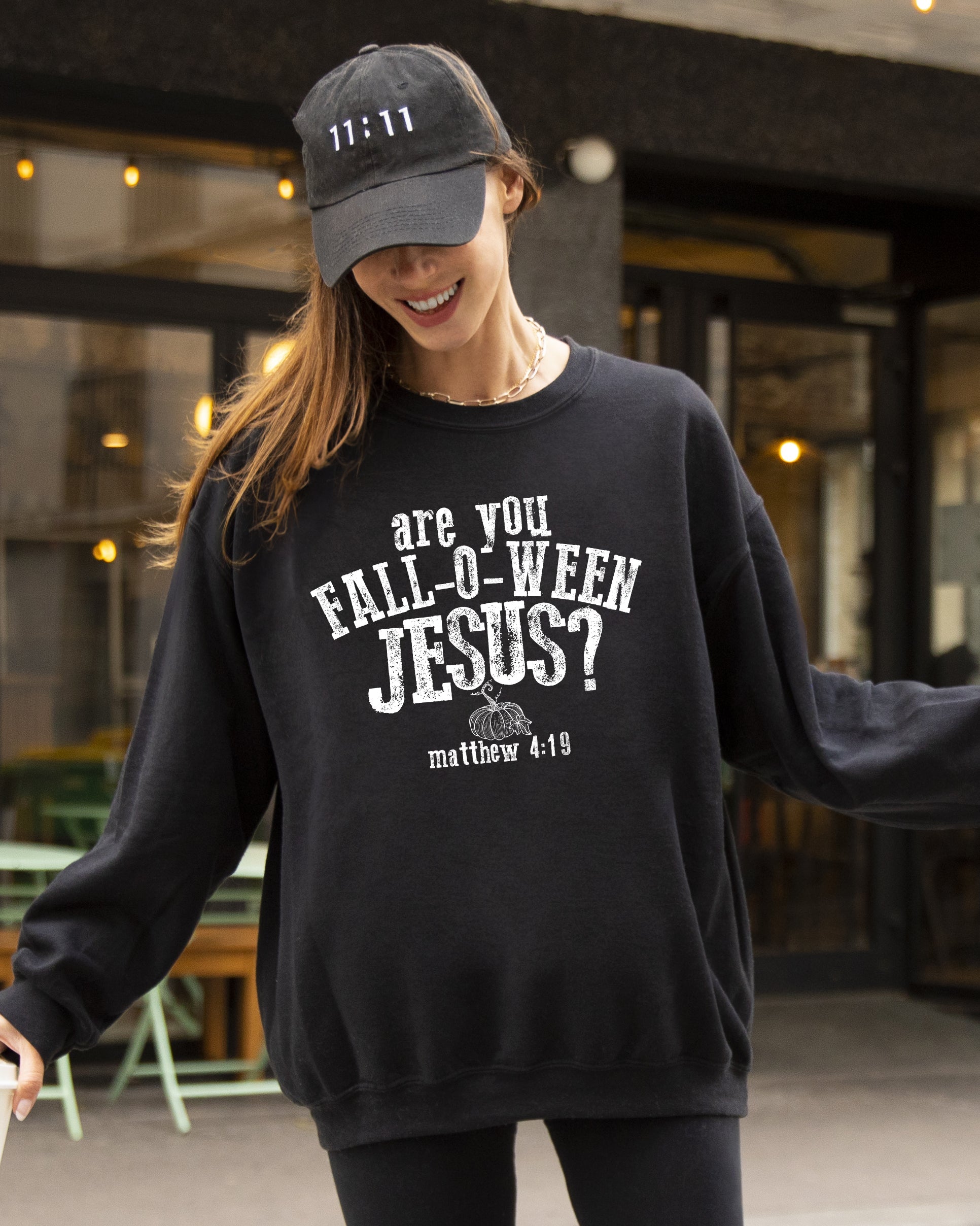 Are You Fall-O-Ween Jesus Skeleton Ghost Spooky Witch Meme Halloween Costume Sweatshirt