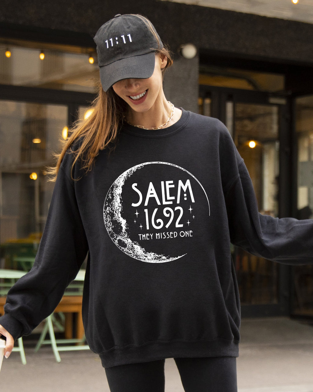 Salem 1692 Skeleton Funny Spooky Witch Aesthetic Halloween Meme Costume Sweatshirt