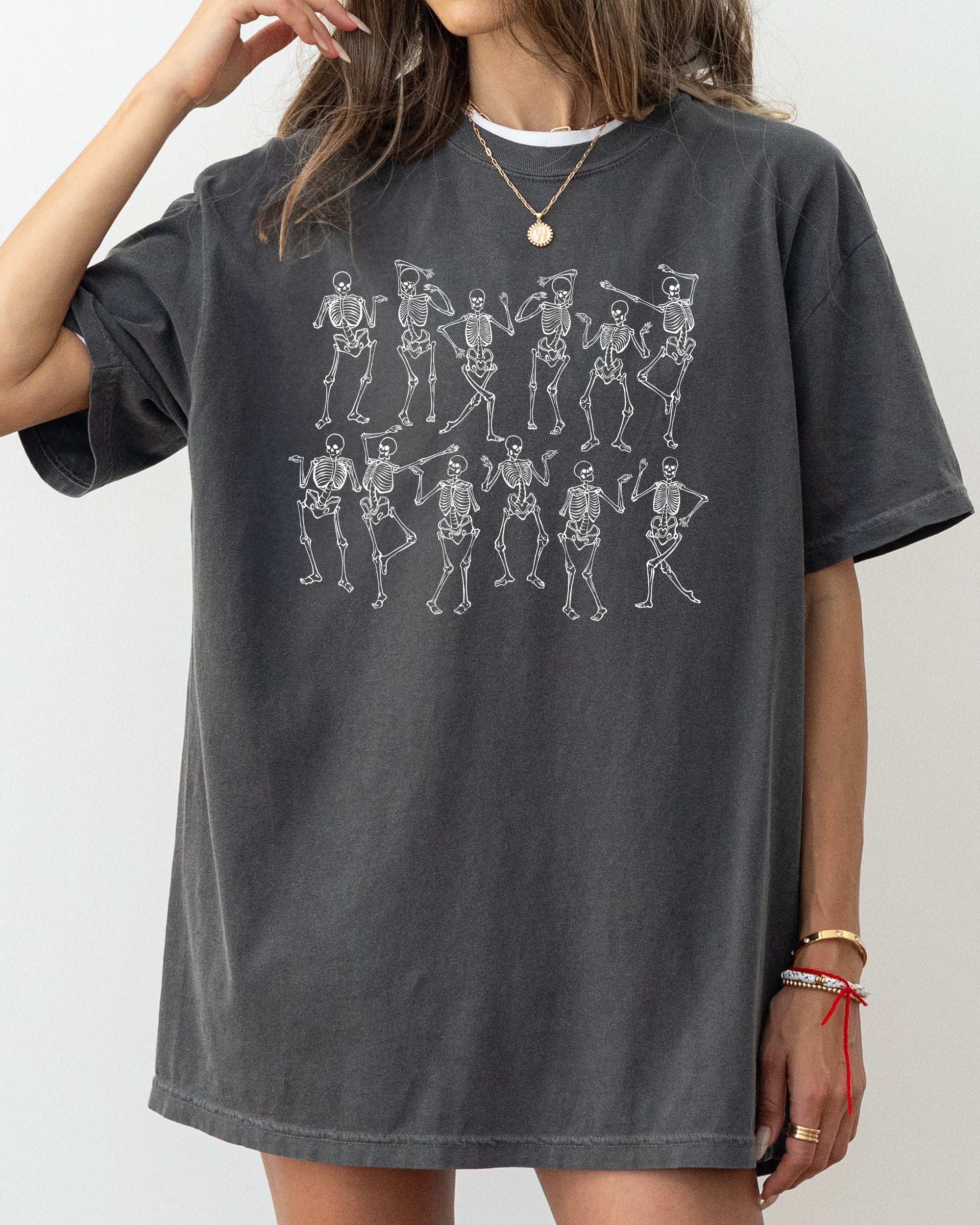 Dancing Skeletons Witch Skull Halloween Costume Illustration Artwork Comfort Colors Tee