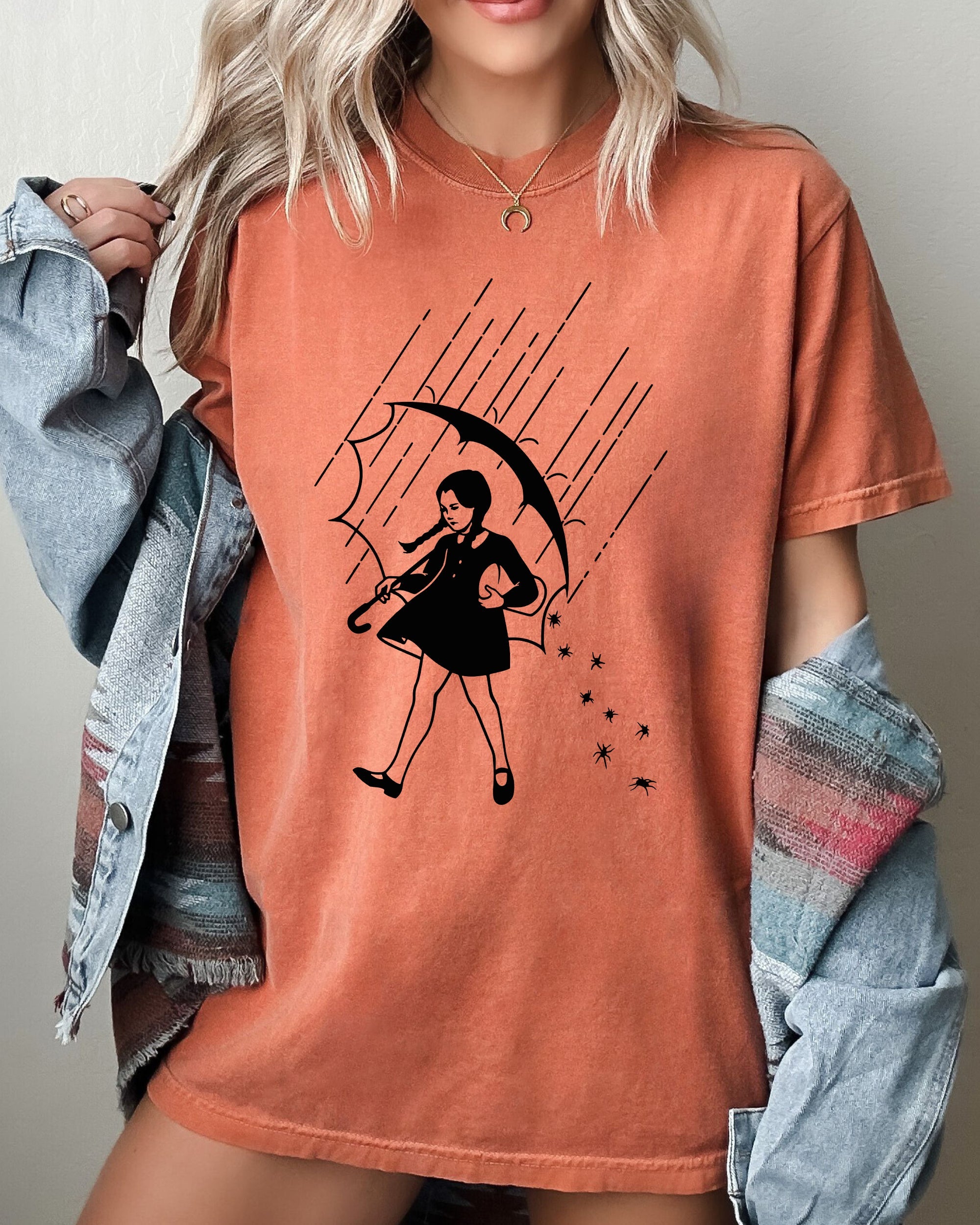 Wednesday Skeleton Ghost Witch Skull Spooky Aesthetic Meme Halloween Costume Comfort Colors Tee