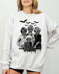 The Golden Ghouls Horror Movie Skeleton Ghost Witch Skull Meme Spooky Halloween Sweatshirt