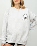 Ghost Coffee Lover Pocket Skeleton Witch Skull Meme Aesthetic Halloween Costume Sweatshirt