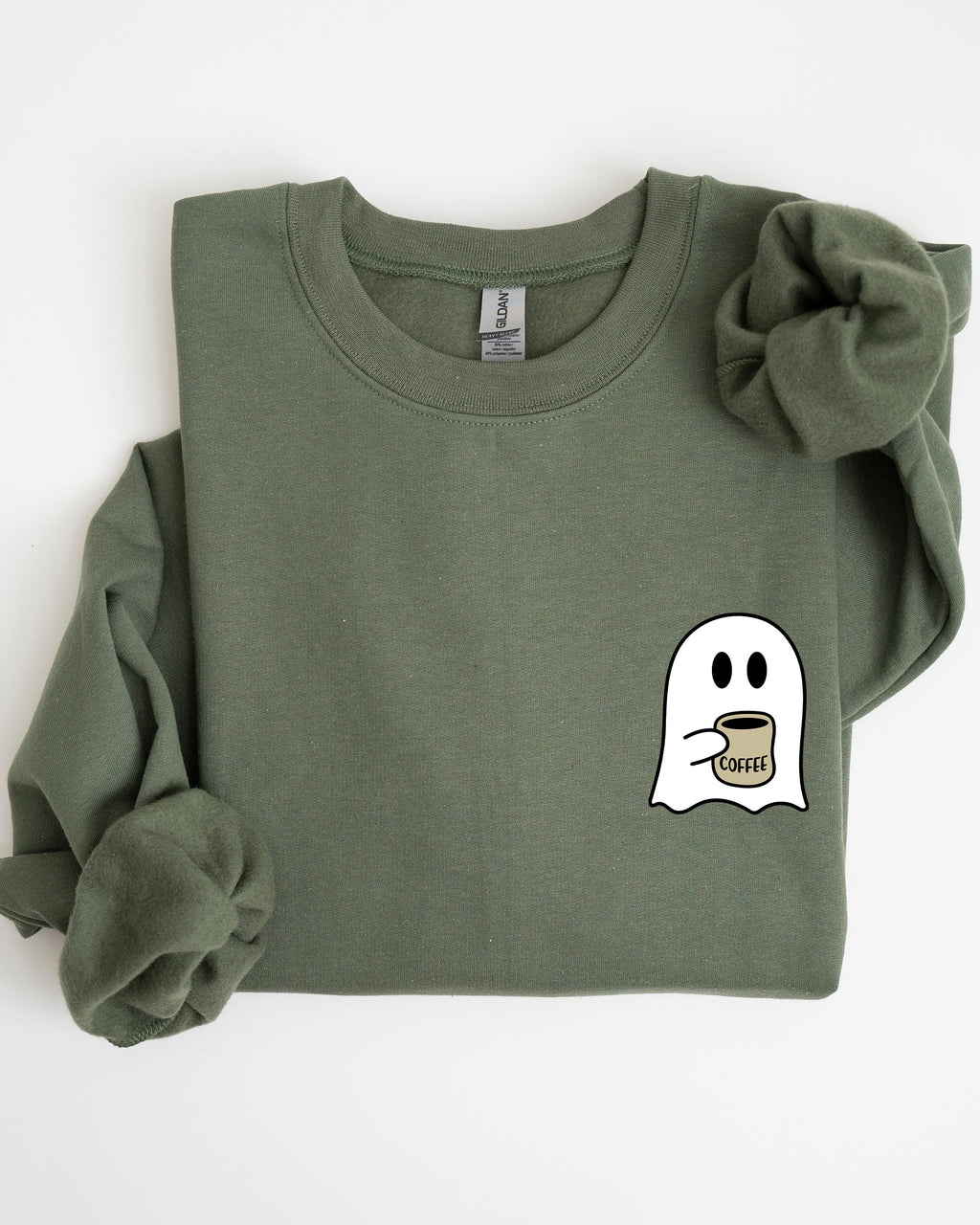 Ghost Coffee Lover Pocket Skeleton Witch Skull Meme Aesthetic Halloween Costume Sweatshirt