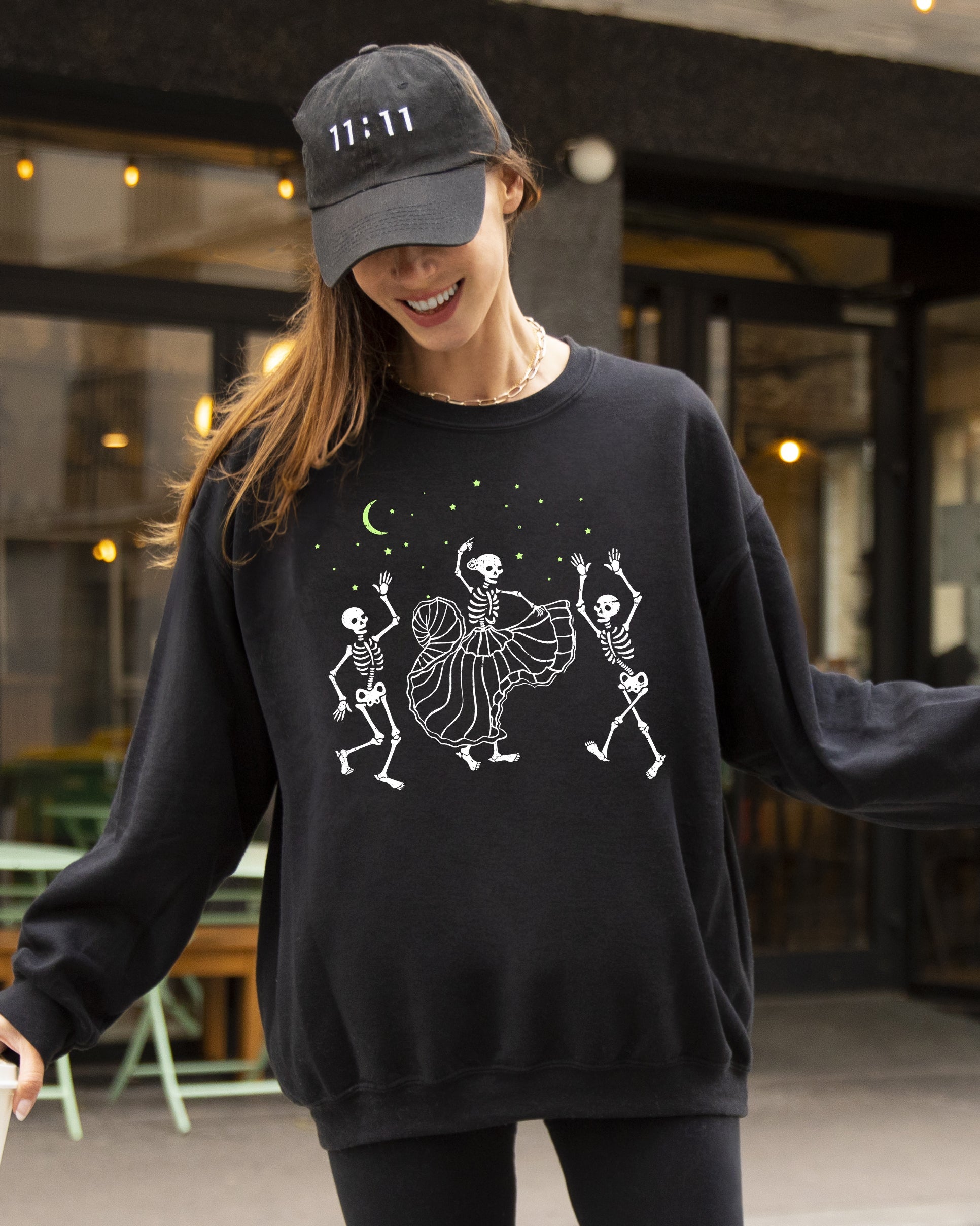 Dance Day of the Dead Skeleton Witch Skull Spooky Halloween Costume Theme Sweatshirt