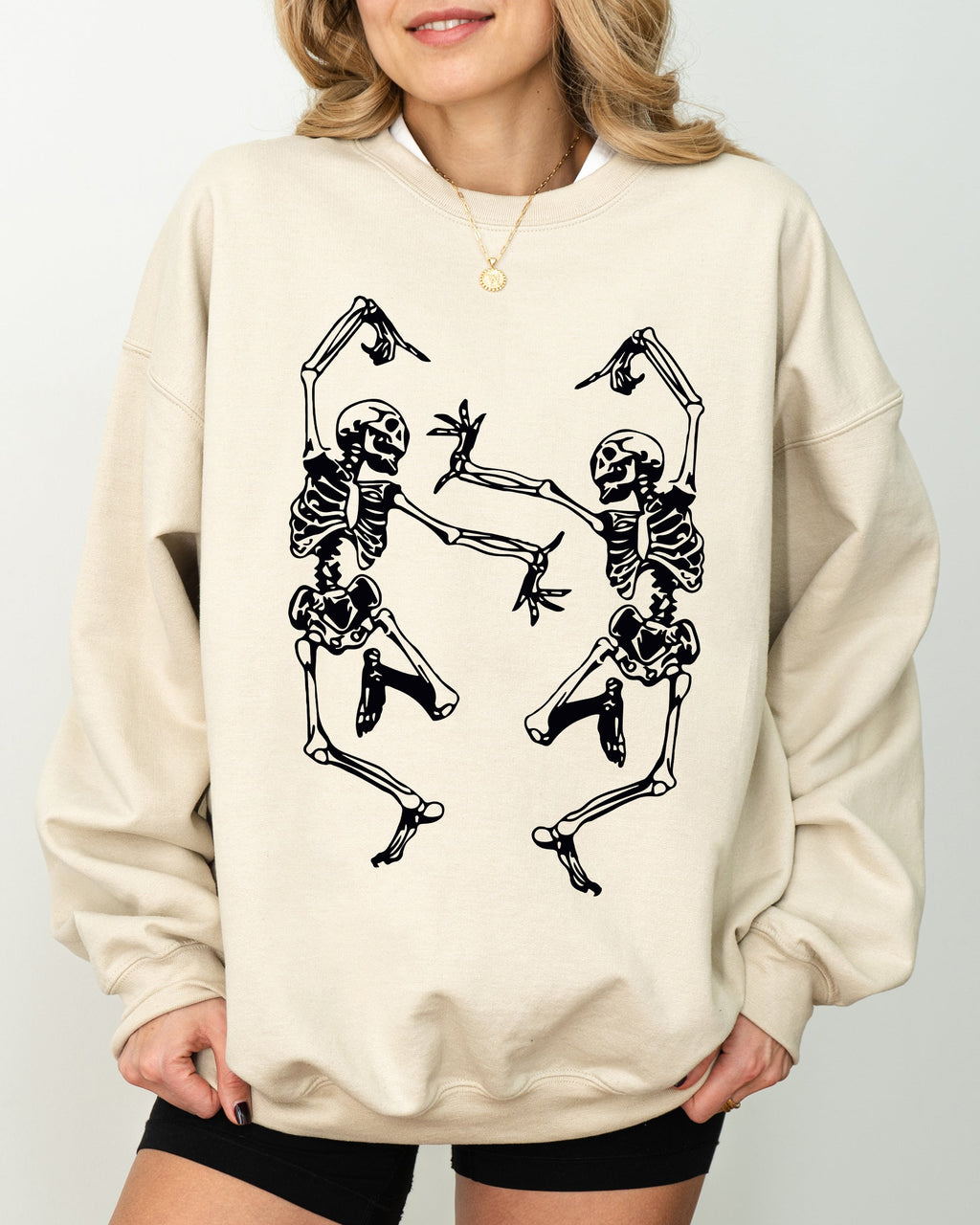 Dancing Skeletons Ghost Witch Skull Spooky Halloween Costume Party Edition Sweatshirt