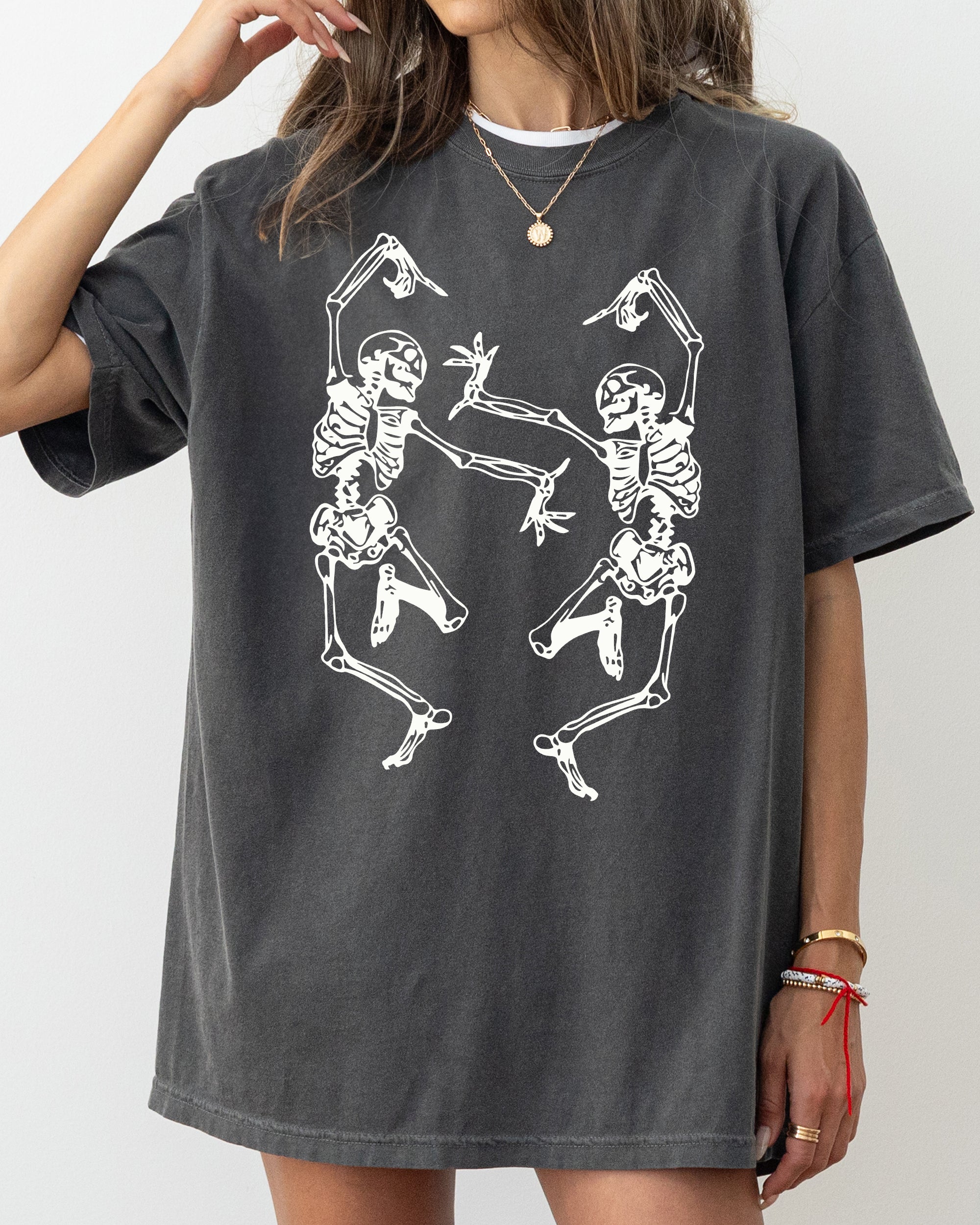 Dancing Skeletons Ghost Witch Skull Spooky Meme Halloween Costume Comfort Colors Tee