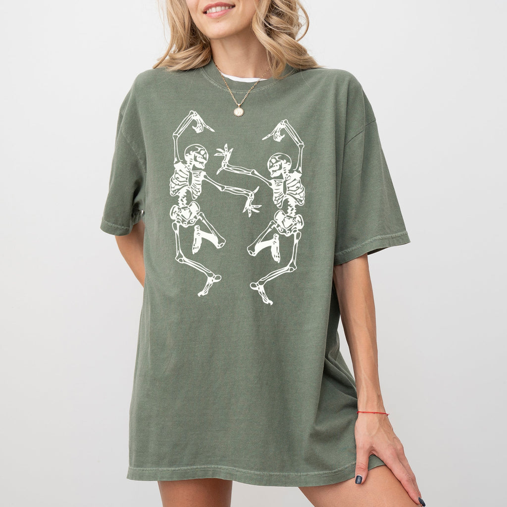 Dancing Skeletons Ghost Witch Skull Spooky Meme Halloween Costume Comfort Colors Tee