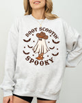 Boot Scootin' Spooky Skeleton Witch Skull Halloween Costume Graphic Sweatshirt Edition