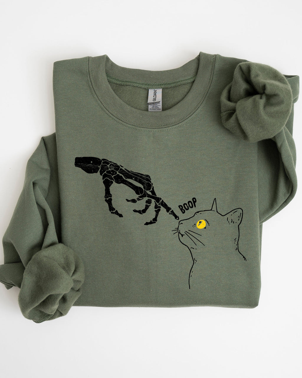 Boop Cat Skeleton Ghost Witch Skull Spooky Halloween Costume Collection Sweatshirt