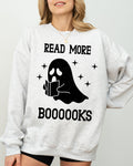 Read More Books Ghost Skeleton Witch Skull Spooky Meme Halloween Costume Sweatshirt