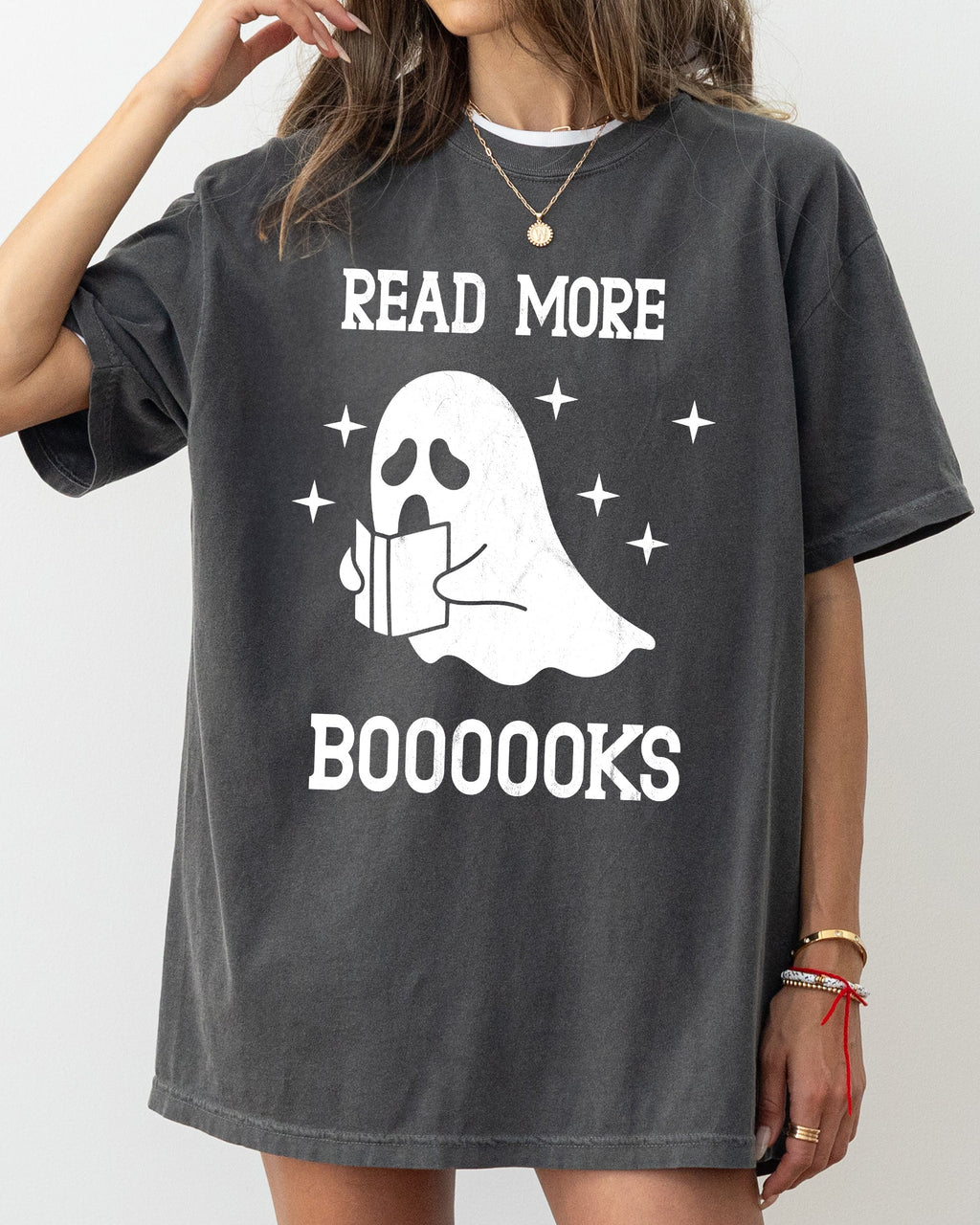 Read More Books Ghost Skeleton Witch Skull Spooky Aesthetic Meme Halloween Costume Comfort Colors Tee