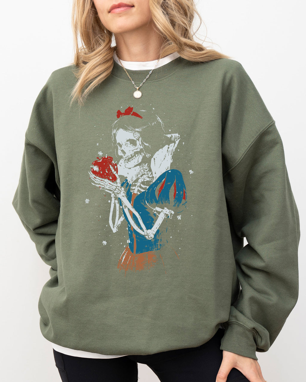 Snow White Skeleton Princess Witch Skull Spooky Aesthetic Meme Halloween Sweatshirt