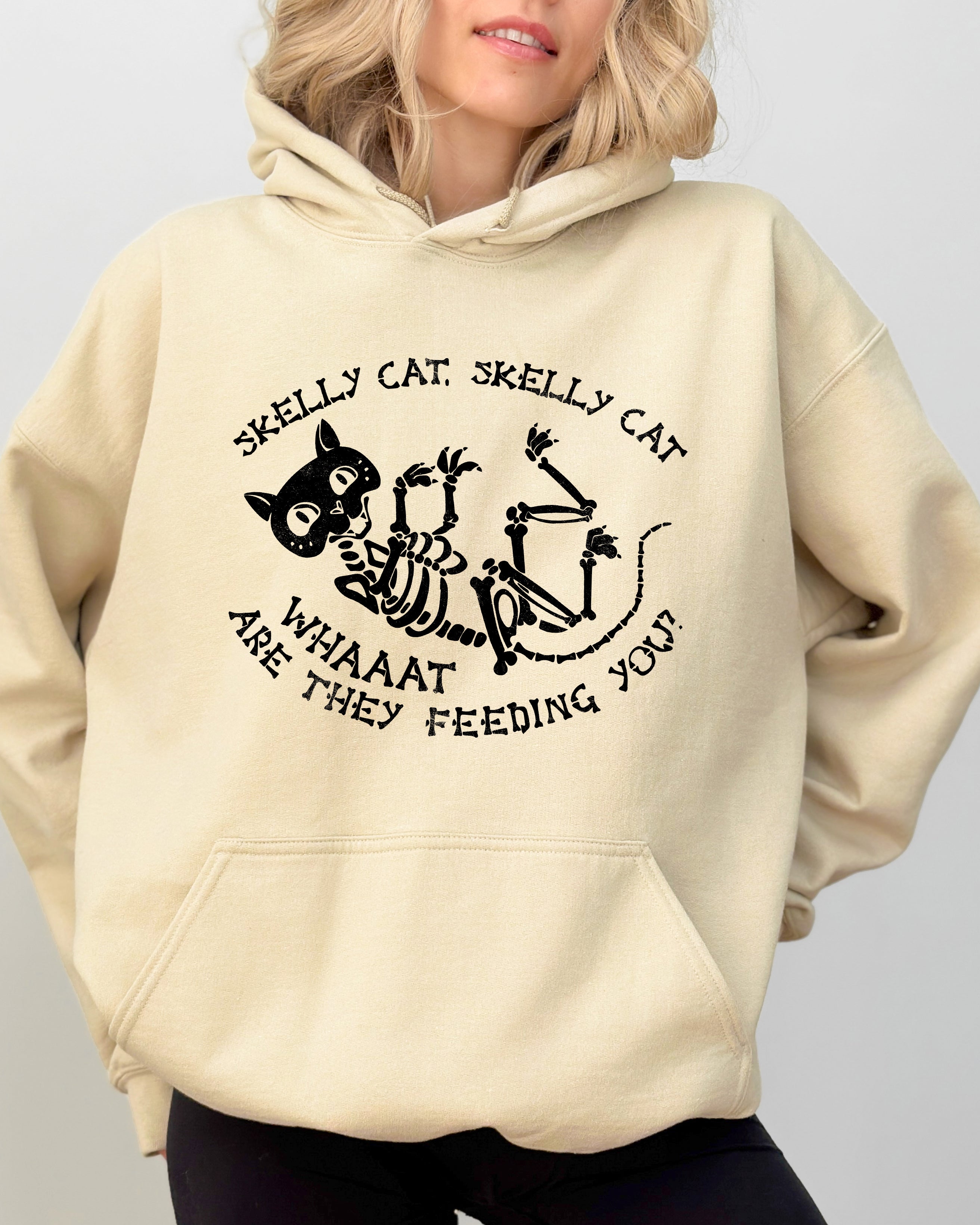 Skelly Cat Skeleton Ghost Witch Skull Spooky Meme Halloween Costume Edition Hoodie