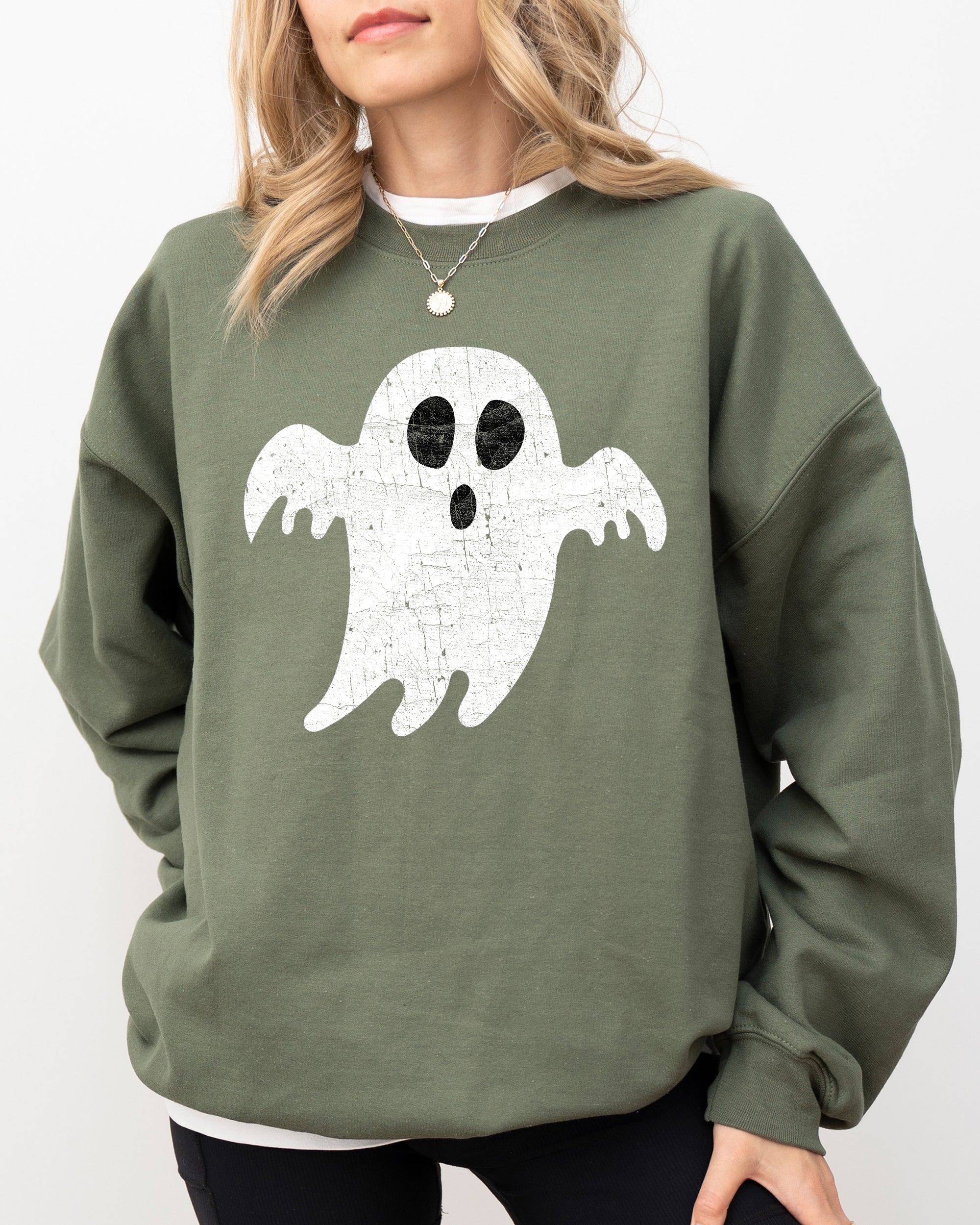 Spooky Ghost Skeleton Witch Skull Spooky Aesthetic Meme Halloween Costume Sweatshirt