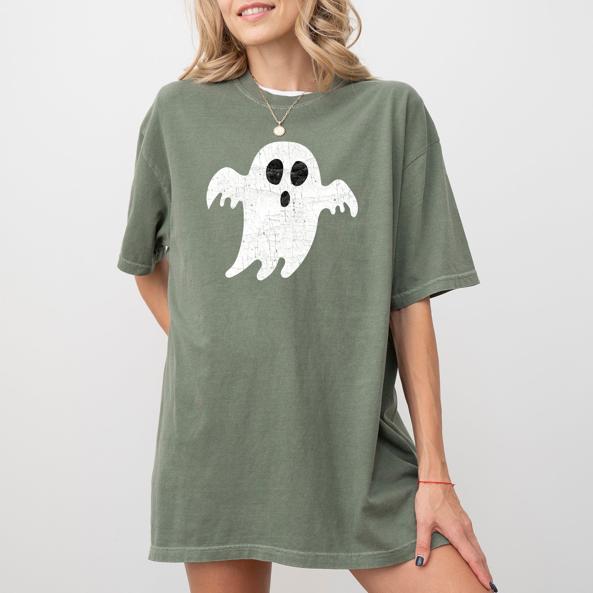 Spooky Ghost Skeleton Witch Skull Halloween Meme Costume Graphic Comfort Colors Tee