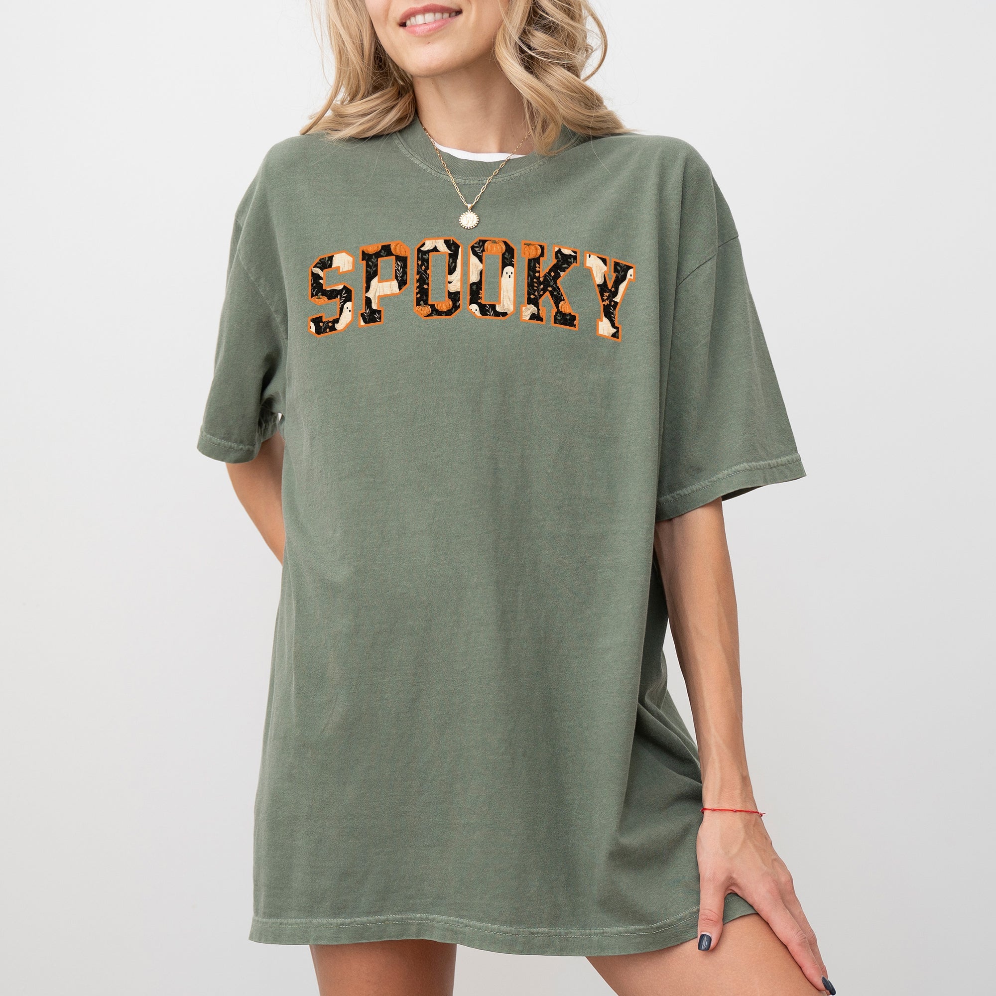 Spooky Skeleton Ghost Witch Skull Meme Halloween Night Terror Comfort Colors Tee