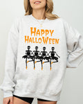 Happy Halloween Dancing Skeletons Ghost Witch Skull Spooky Costume Legend Sweatshirt