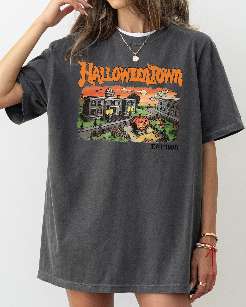 Halloweentown Horror Movie Skeleton Ghost Witch Skull Spooky Meme Halloween Costume Comfort Colors Tee