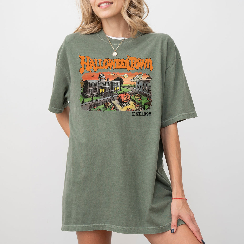 Halloweentown Horror Movie Skeleton Ghost Witch Skull Spooky Meme Halloween Costume Comfort Colors Tee