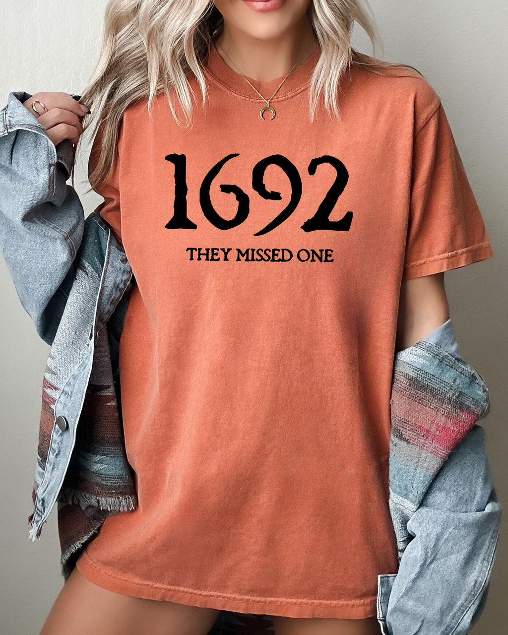 1692 They Missed One Skeleton Ghost Witch Skull Spooky Halloween Costume Comfort Colors Tee