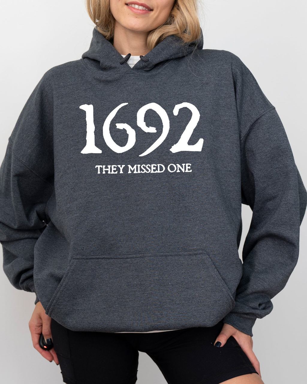 1692 They Missed One Skeleton Ghost Witch Skull Spooky Aesthetic Halloween Meme Hoodie